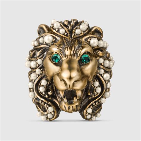 gucci lion ring replica|female gucci lion ring.